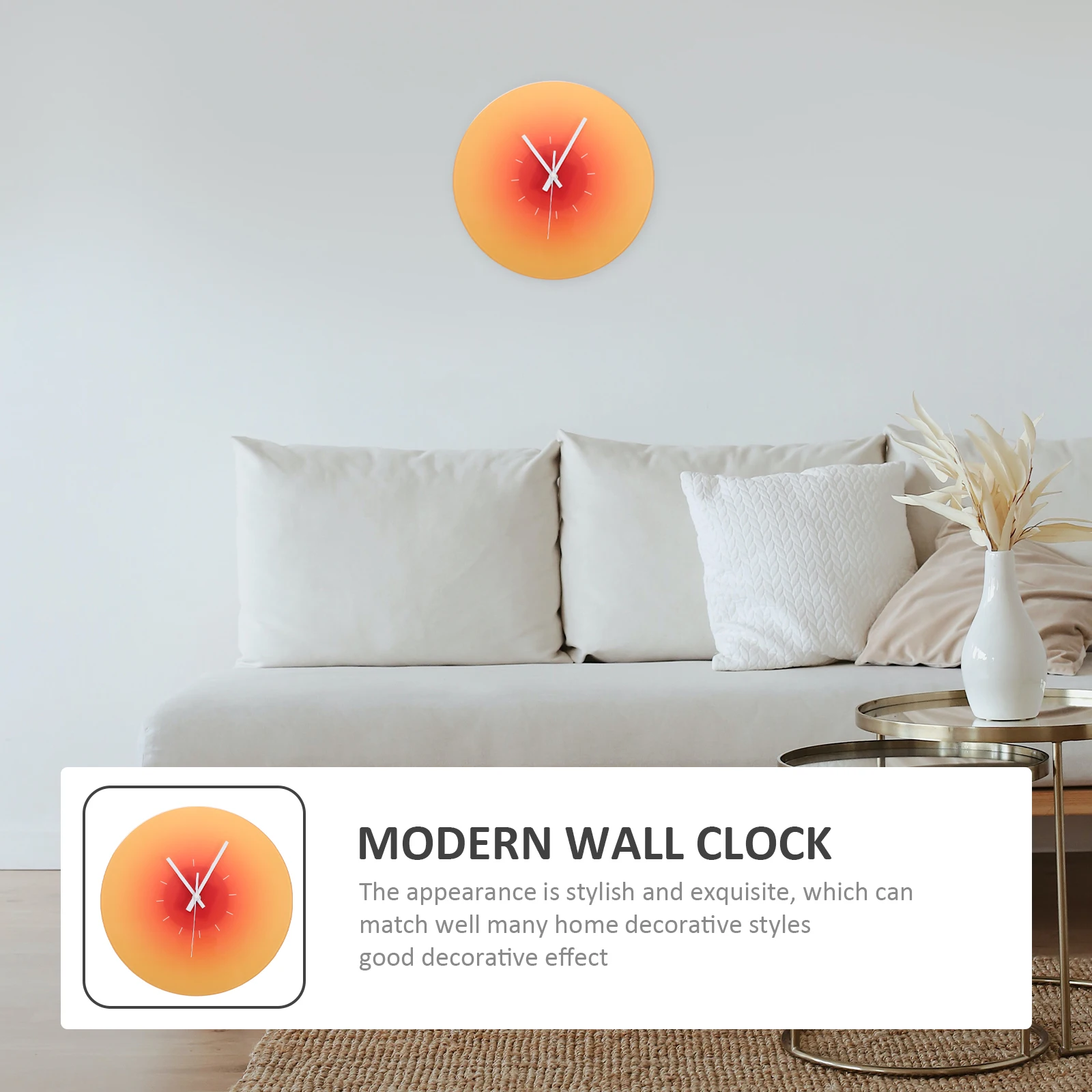 Stylish Decorative Operated Hanging For Living Room Bedroom Gradient Wall Clock Home Office Decorative