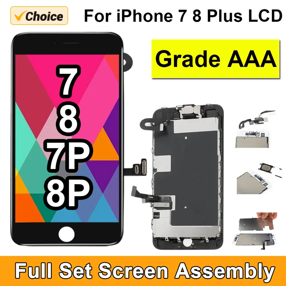IPhone 7, 8, se2, se 2020, 7p, 8p用のフロントカメラ付きLCDタッチ
