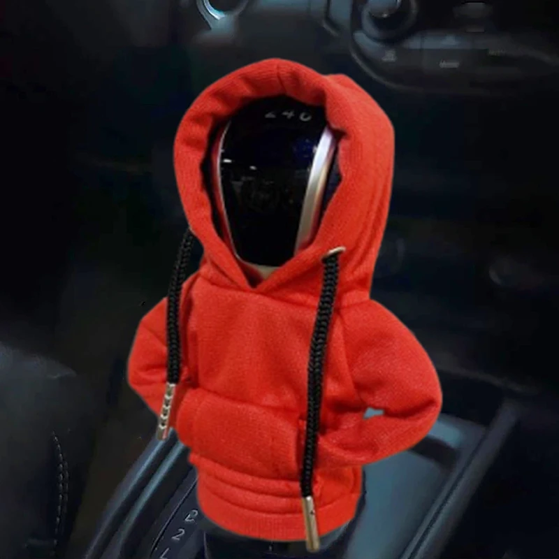 Mini Hoodie Gear Shift Cover Change Lever Sweatshirt Speed Lever Changes Covers 2023 Auto Decoration Car Shift Lever Cover