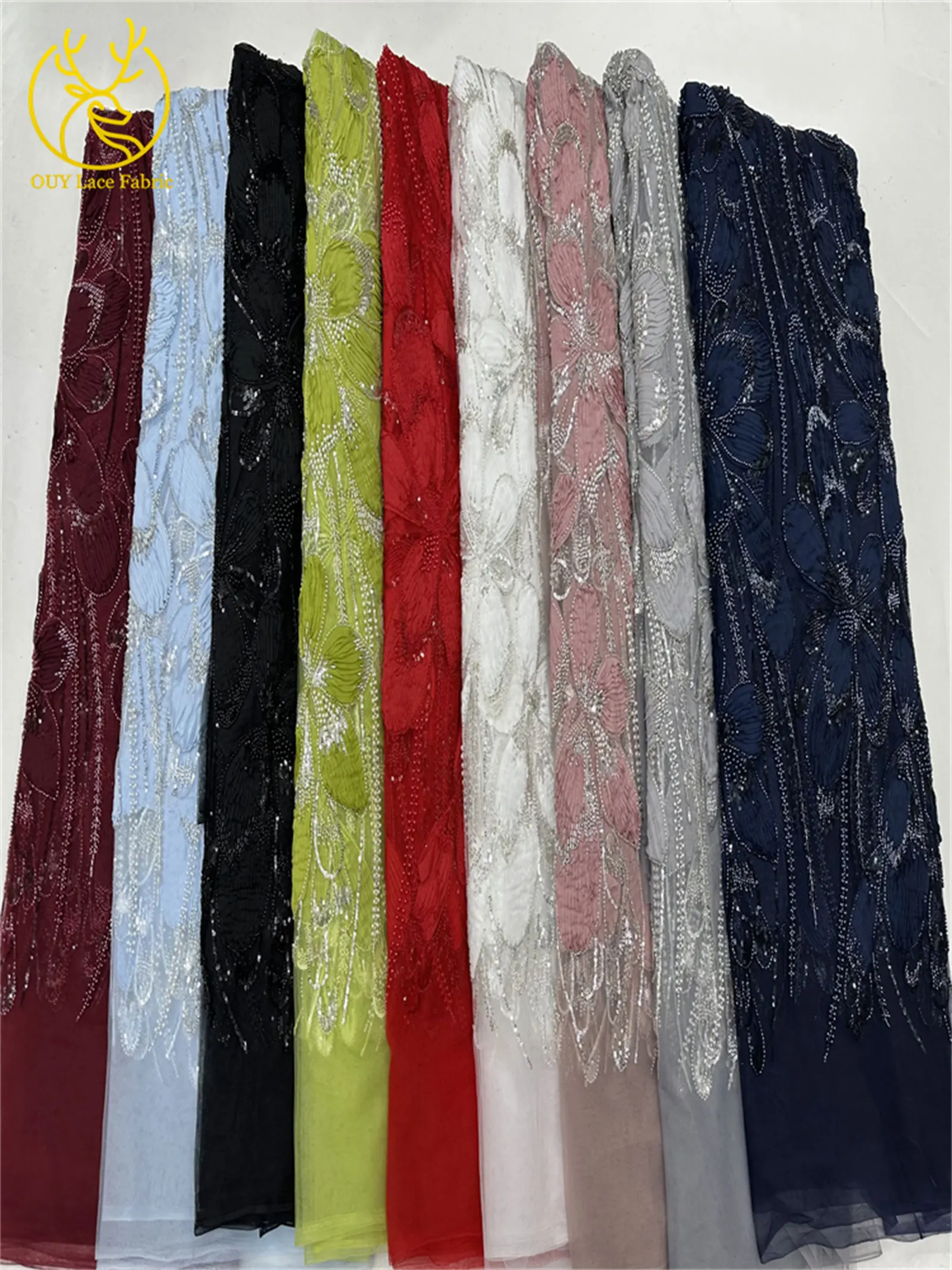 موضة الأفريقي مطرز أقمشة الدانتيل 2025 جودة عالية فاخرة النيجيري الفرنسي الترتر أقمشة الدانتيل للنساء فساتين الحفلات الخياطة