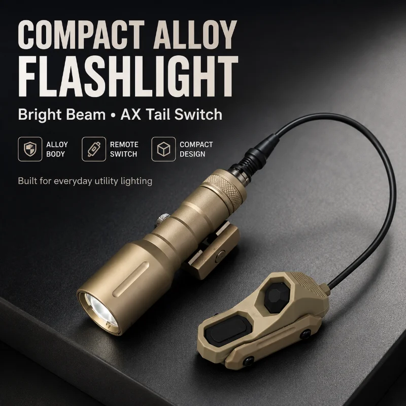 High Bright Zoom Alloy Flashlight with External Line Switch - Hobby Accessory Kit