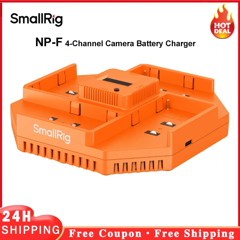 SmallRig NP-F 4-Channel Camera Battery Charging supports 100W Fast Charger for Sony NP-F970/F750/F550/F570, 4837