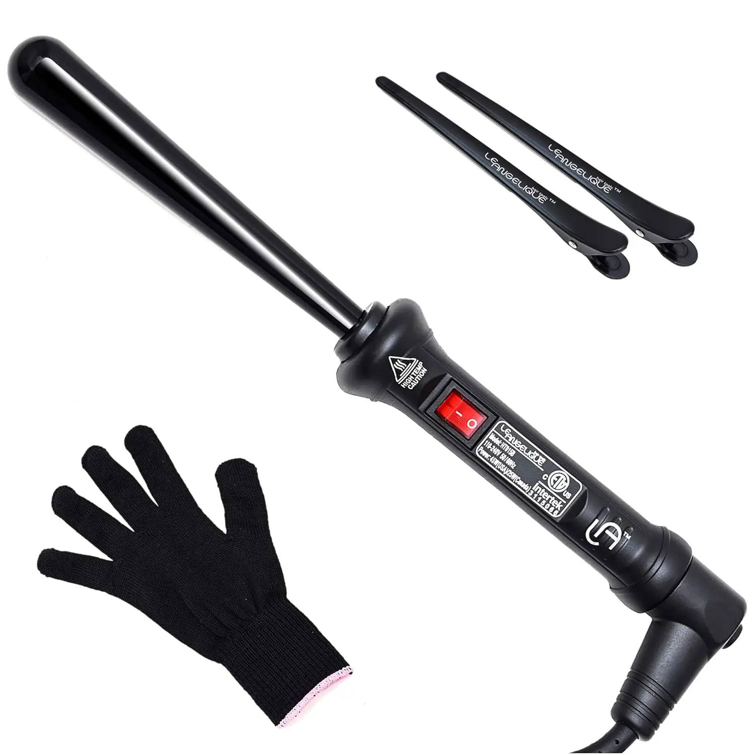

Reverse Tapered Curling Wand for a Unique Curly Look - 1/2 to 1 Inch (13-25mm) Conical Curler Iron with Glove and 2