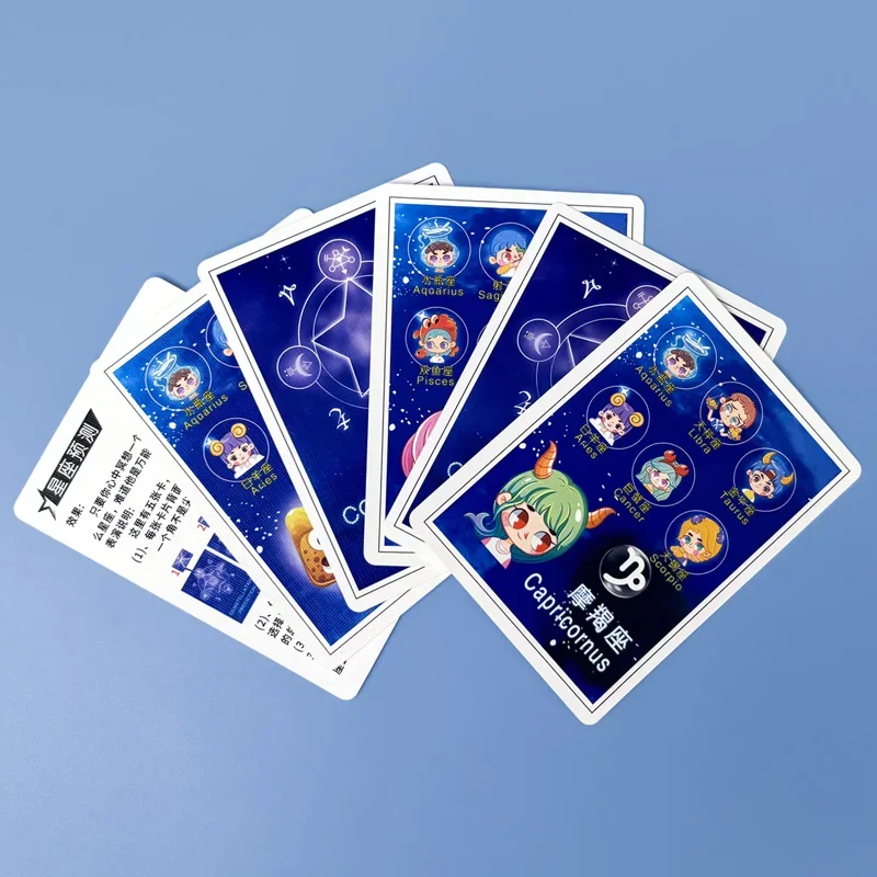 Constellation Prediction Cards with Instruction Twelve Zodiac Sign Test Cards Close-Up Simple Card-Type Horoscope Magic Tricks