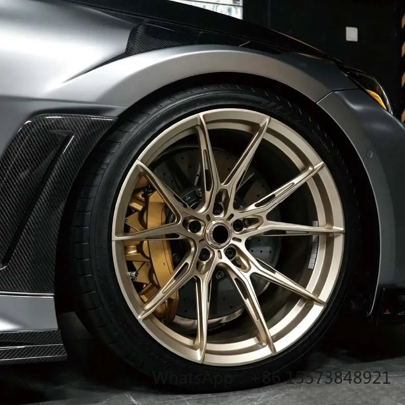 18 19 20 21 22inch Monoblock Custom Concave Forged Wheels 5*108 5*112 5*114.3 5*120 5*130 champagne Gold Finish for 992 488 F8
