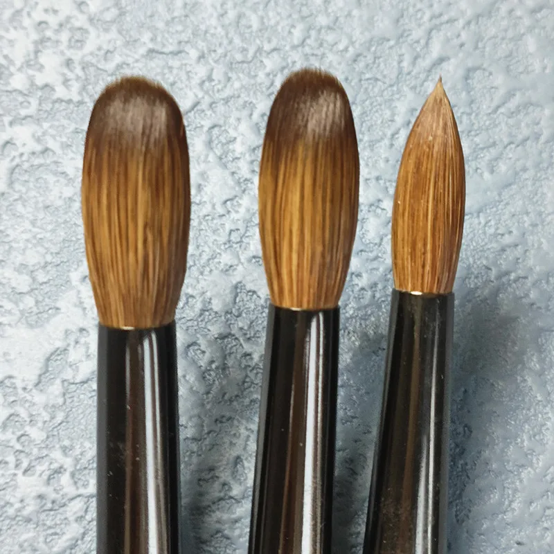 

Кисть для акрилового наращивания ногтей из соболиного ворса Kolinsky, для УФ-геля, для моделирования, плоская, круглая, с ручкой из красного дерева