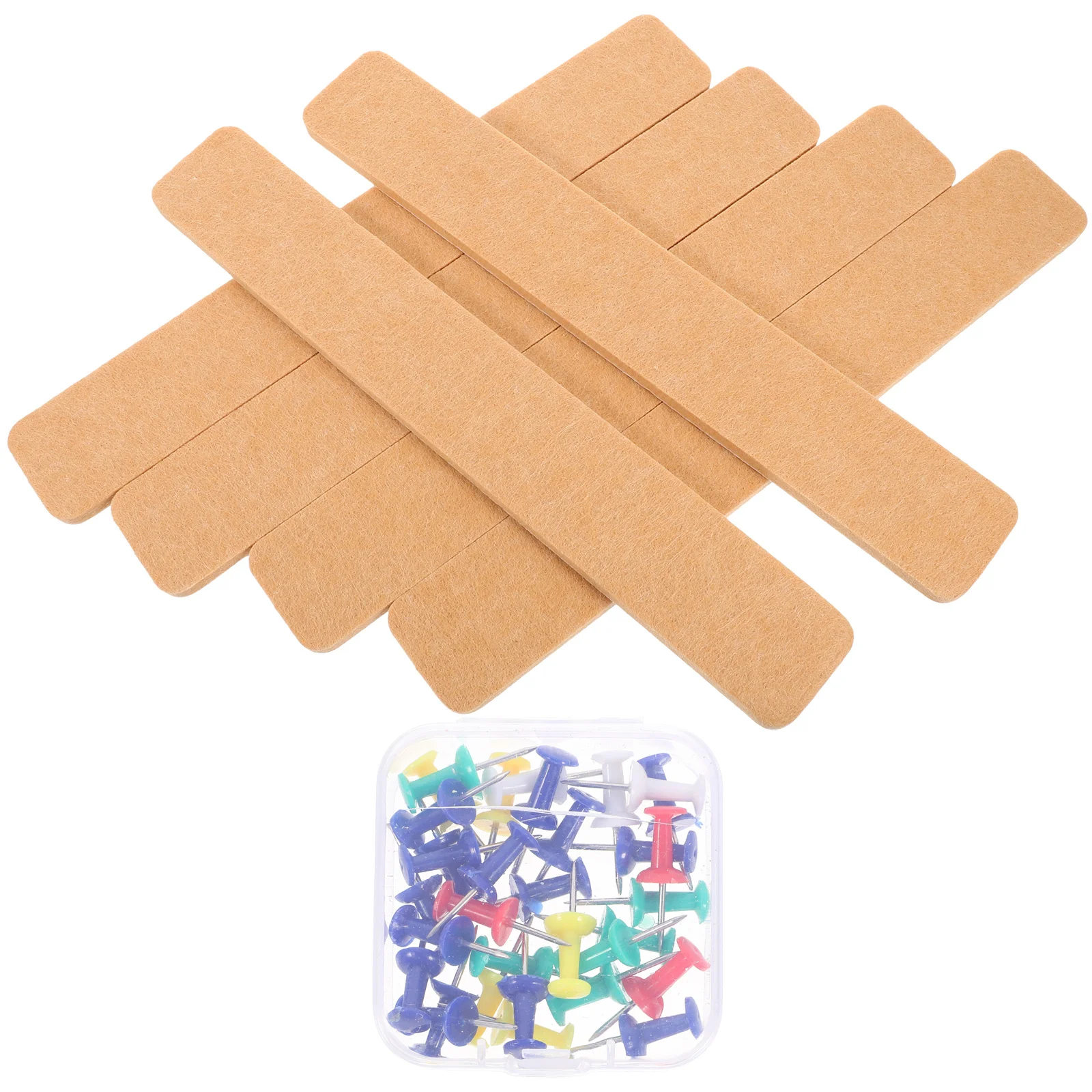 

6pcs Felt Bulletin Strip Self-Adhesive Pin Board Strips For Walls Memo Board Wall Mount Office Organization Tool Small Pin