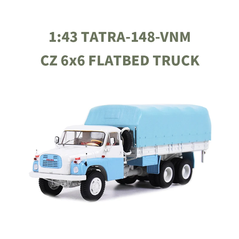 Tatra 148 VNM 6x6 Flatbed Truck With Tent Metal Scale Model Original Die Cast Old Europe High Torque Truck 1:43 SSM1516