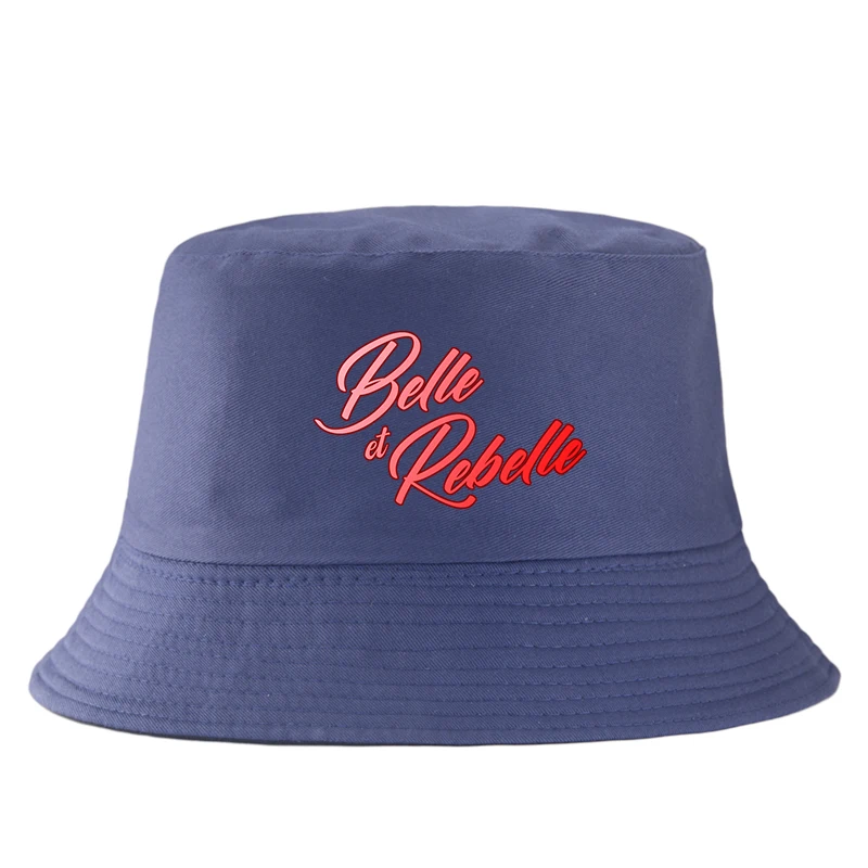 French Belle Et Rebelle Bucket Hat Multiple Colors Cotton Sunscreen Fisherman Cap Unisex Summer Outdoor Travel Beach Sun Hat