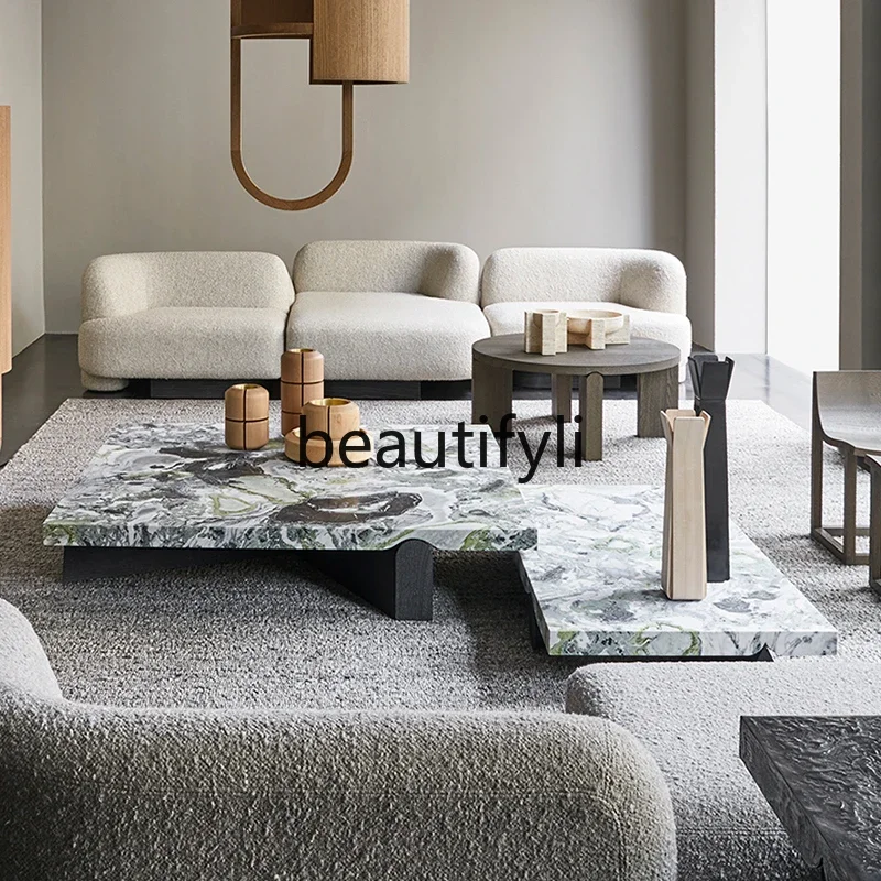 

Минималистичный журнальный столик высокого класса, роскошный каменный чайный столик из холодного жадеита и мрамора