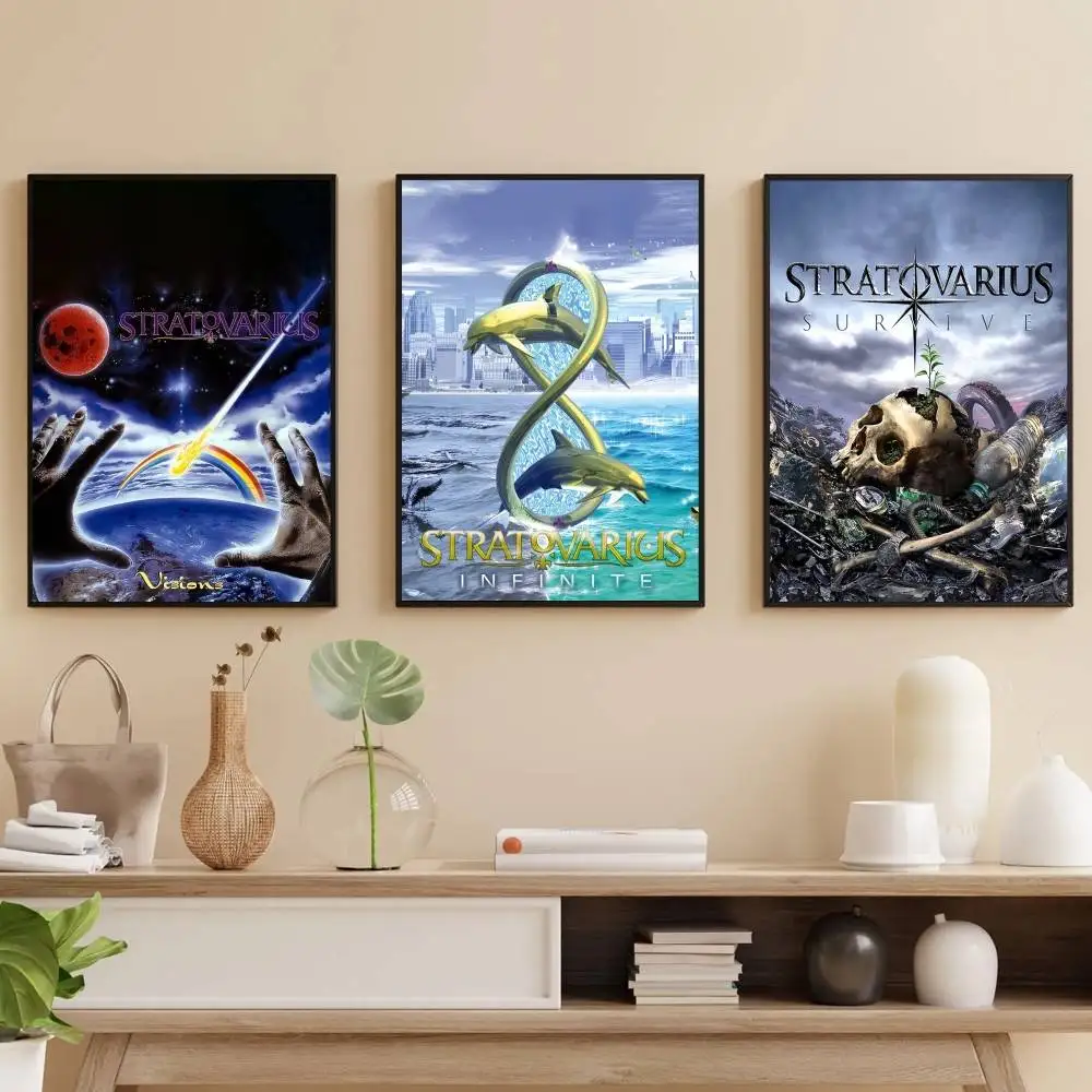 Póster de S-Stratovarius Visions, arte autoadhesivo, pegatina de papel impermeable, cafetería, Bar y habitación