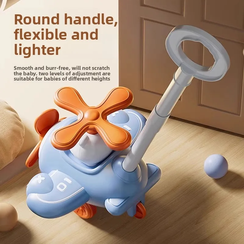 لعبة طائرة دفع للأطفال الصغار مع موسيقى، مثالية لعمر 1-2 و3 سنوات، مشاية مع عربة أطفال ذات شريط واحد، لعبة أطفال