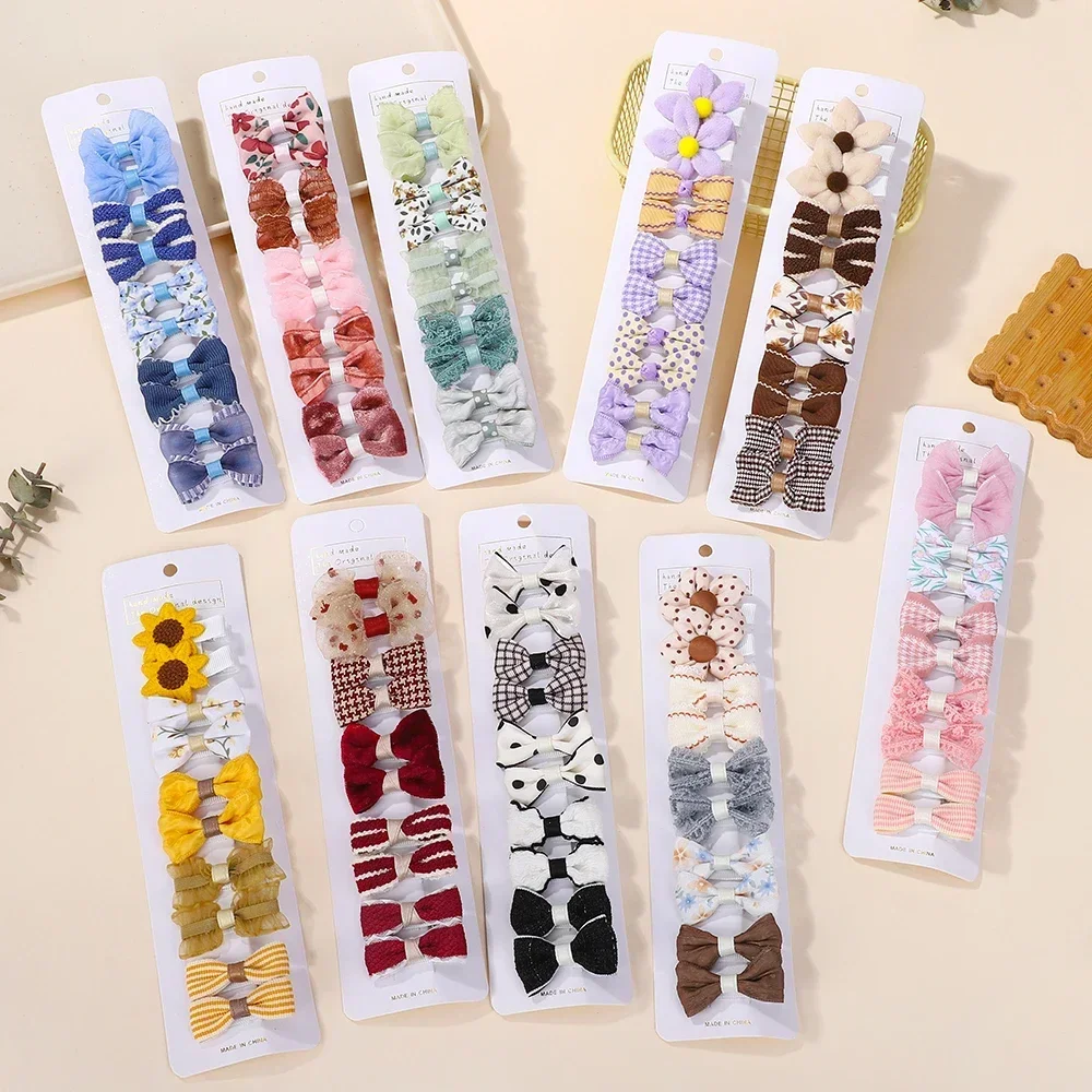 

10Pcs/set Cute Cartoon Bowknot Hair Clip for Baby Girls Lovely Printing Toddler Hairgripes Boutique Kids Hair Accessories Gifts