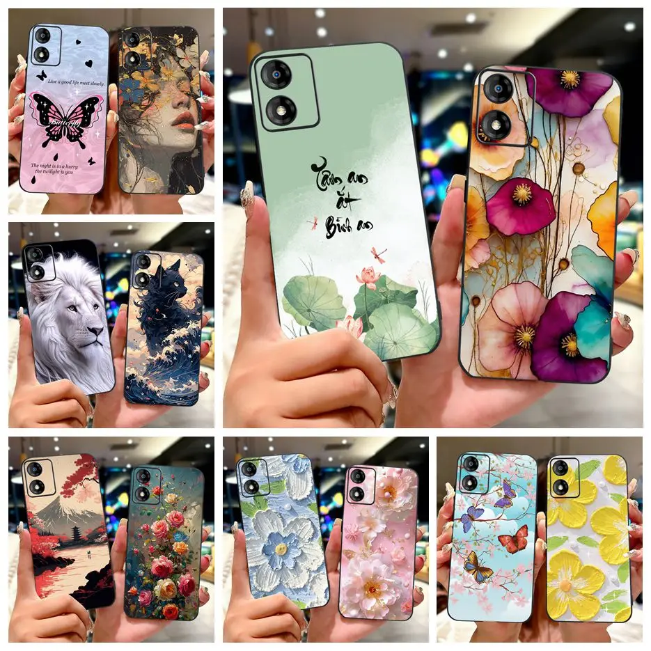 

Чехол для Motorola Moto E13, модный окрашенный чехол, мягкий силиконовый чехол для Motorola E14 E13 MotoE13 MotoE14 Fundas Bumper