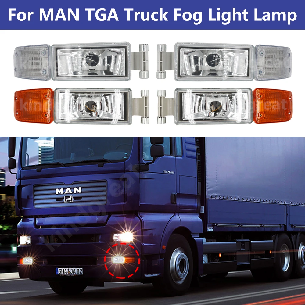 

1Pair For MAN TGA European Truck Body Parts Truck Fog Lamp Light 81253206112 81253206092 81253206111 81253206091