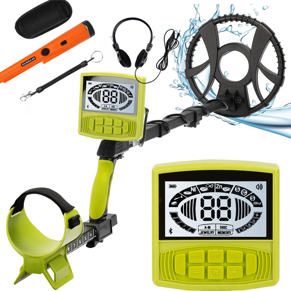 Gold Finder Professional Metal Detector Treasure Hunter With Waterproof Coil LCD Display Extra Pay Earphone Pinpointer Optional