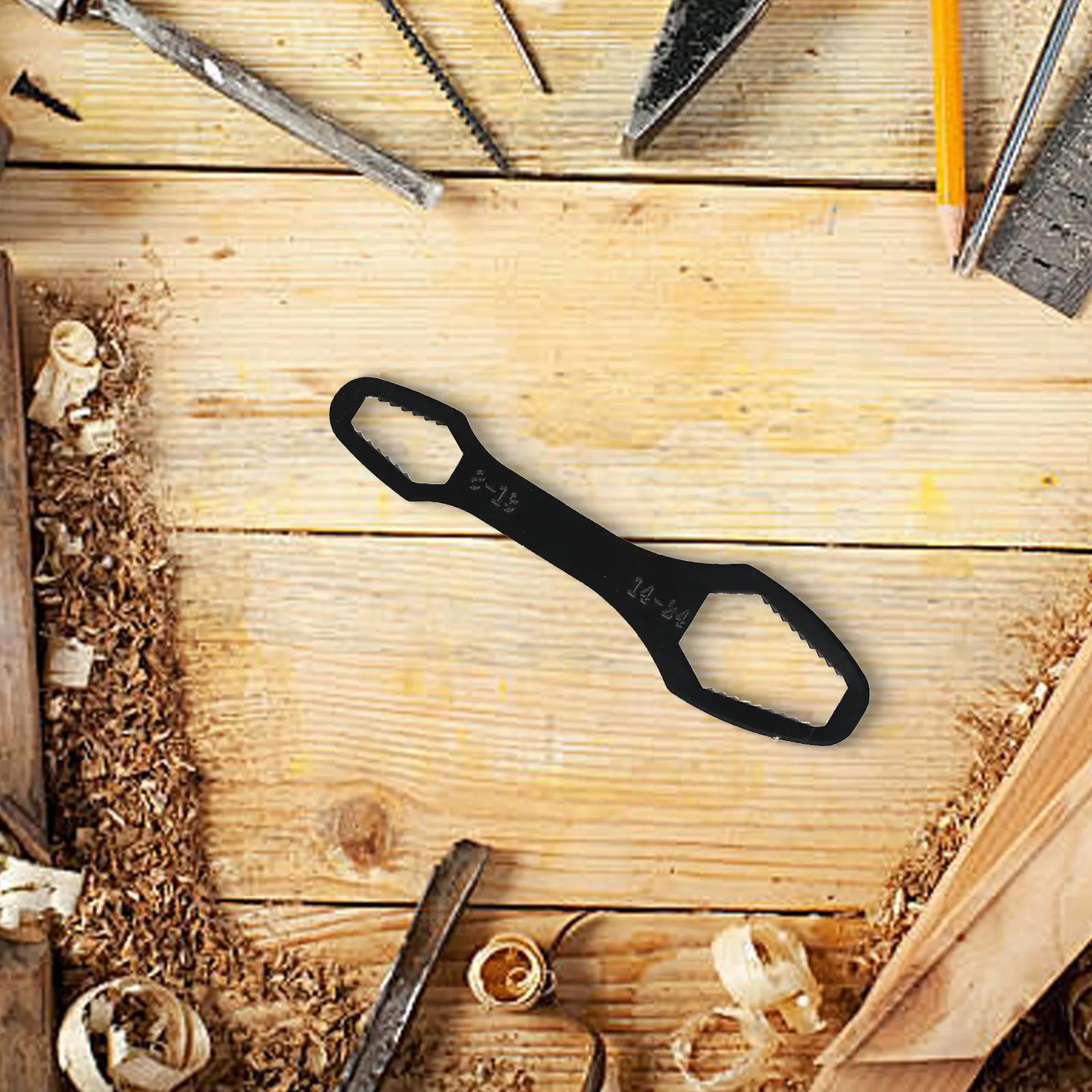 أداة ميكانيكا مفتاح الربط القابلة للتعديل باللون الأسود والفضي، أداة إصلاح فعالة للهندسة الميكانيكية