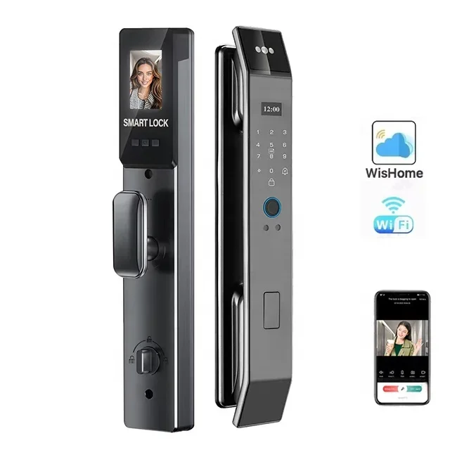 Manufacturer Price Fingerprint Biometric Rfid NFC Digital Lock WIFI 3d Face Recognition Biometric Smart Door Lock With Camera