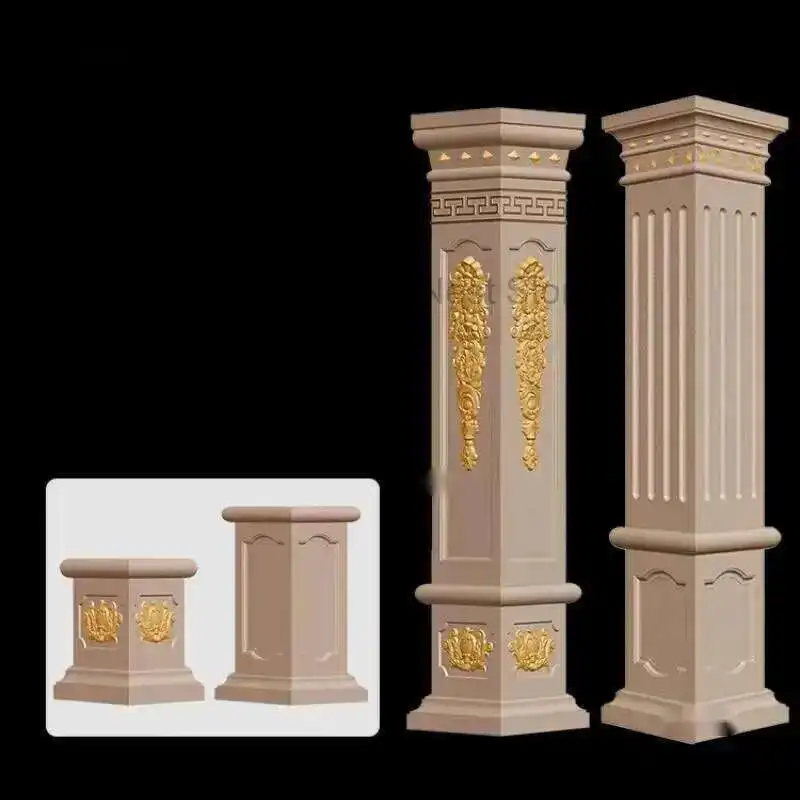 

European Square Pier Roman Column Molds Garden Decoration Railing Column Pier Square Column Base Villa Balcony Large Pier Mold M