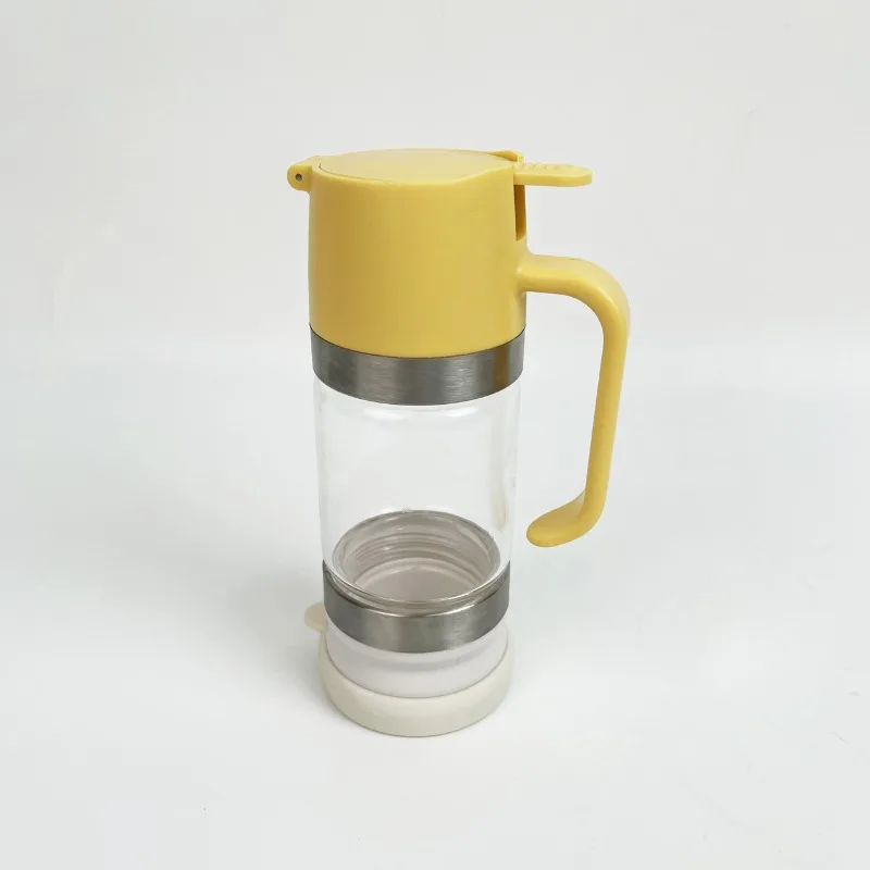 Food Grade Borosilicate Glass Honey Dispenser Press Type Syrup Jar Airtight Storage Container For Jam