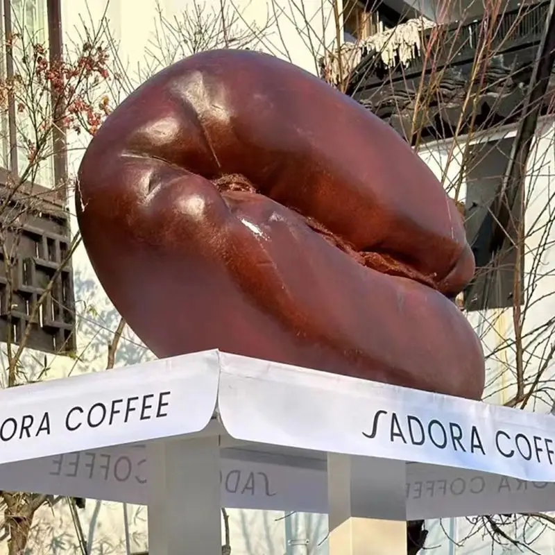 Giant coffee bean coffee cup model sculpture coffee shop door decoration ornament