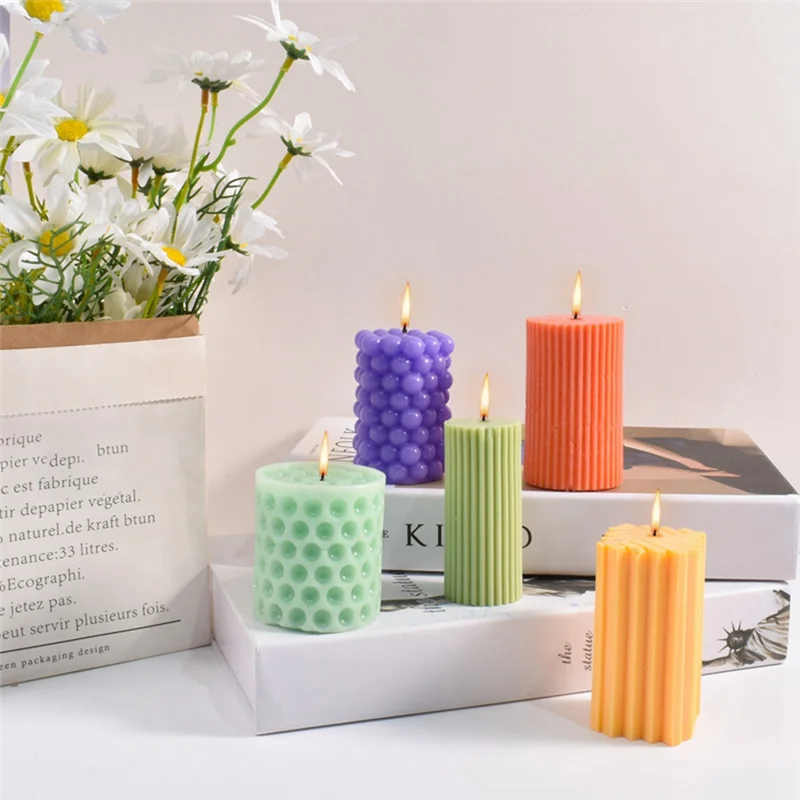 حامل شموع HRBAJ-DIY لصنع قالب شمع عطري مصنوع يدويًا من السيليكون