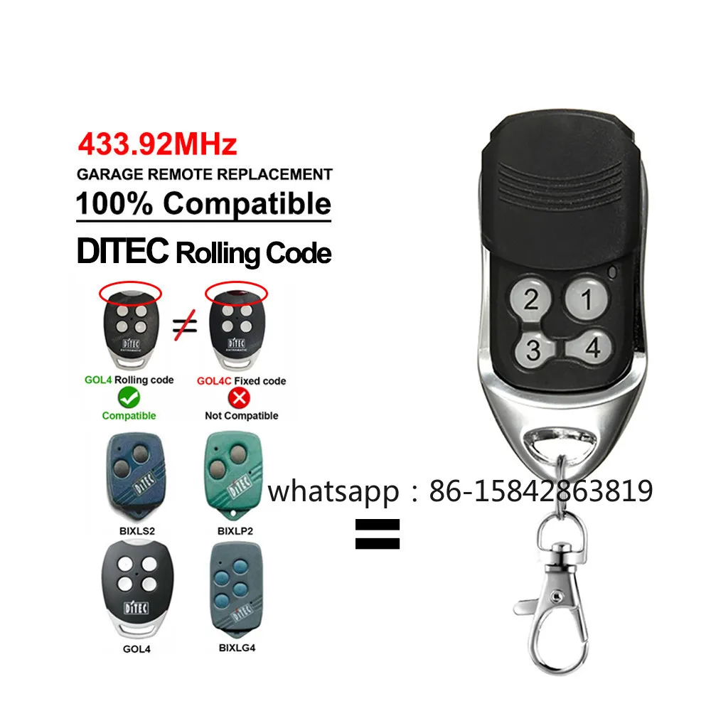 GOL4 BIXLG4 433.92MHz Remote Garage Door, Rolling Code