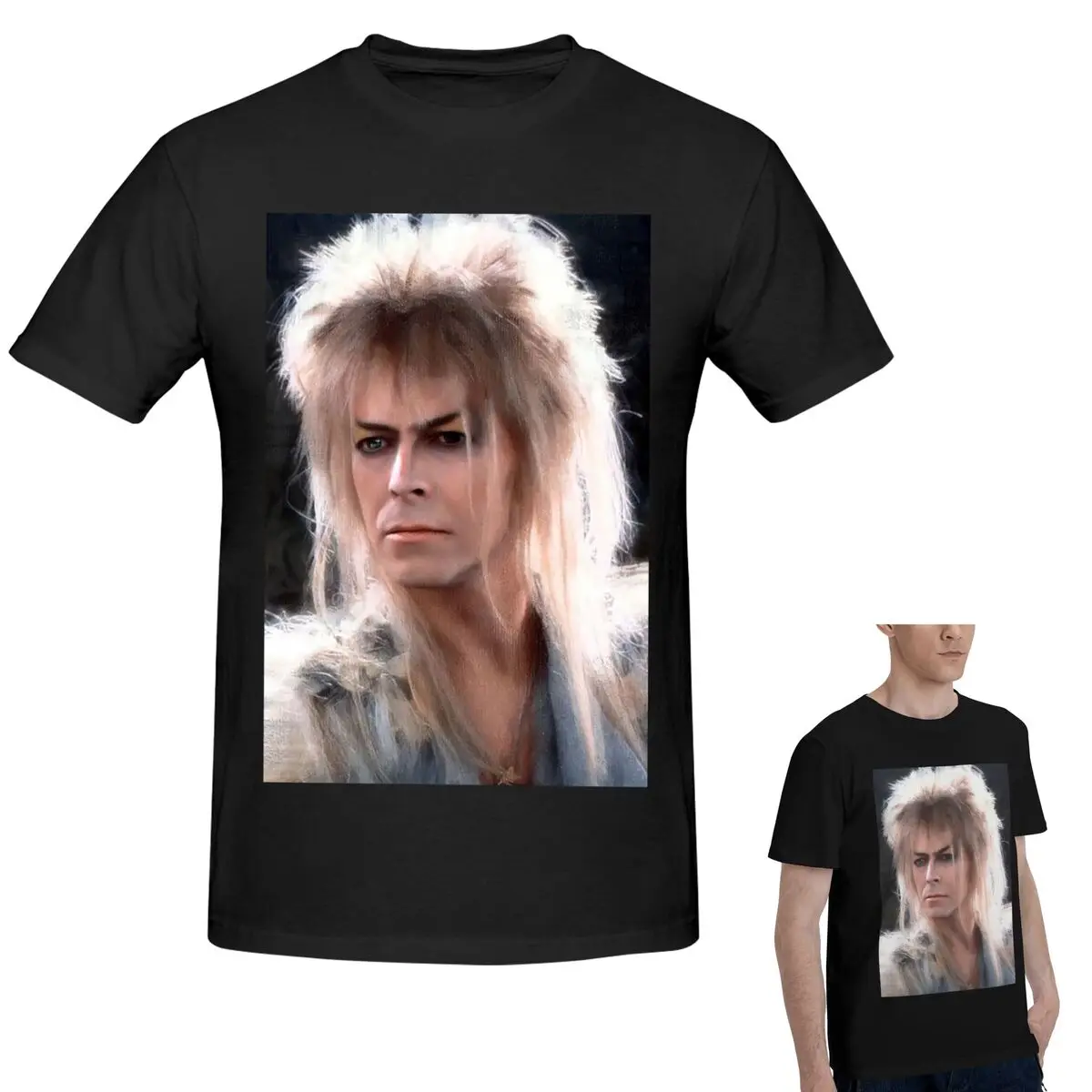 

Футболка из 100% хлопка Jareth The King Of Goblins Falling In The Labyrinth, мужская классическая футболка большого размера, мужские рубашки с круглым вырезом