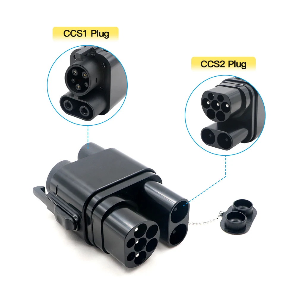 Kolanky Portable EV Charging Adaptor AC+DC CCS2 To CCS1 Connector For Eletric Vehicle Hybrid Car Fast  Charging