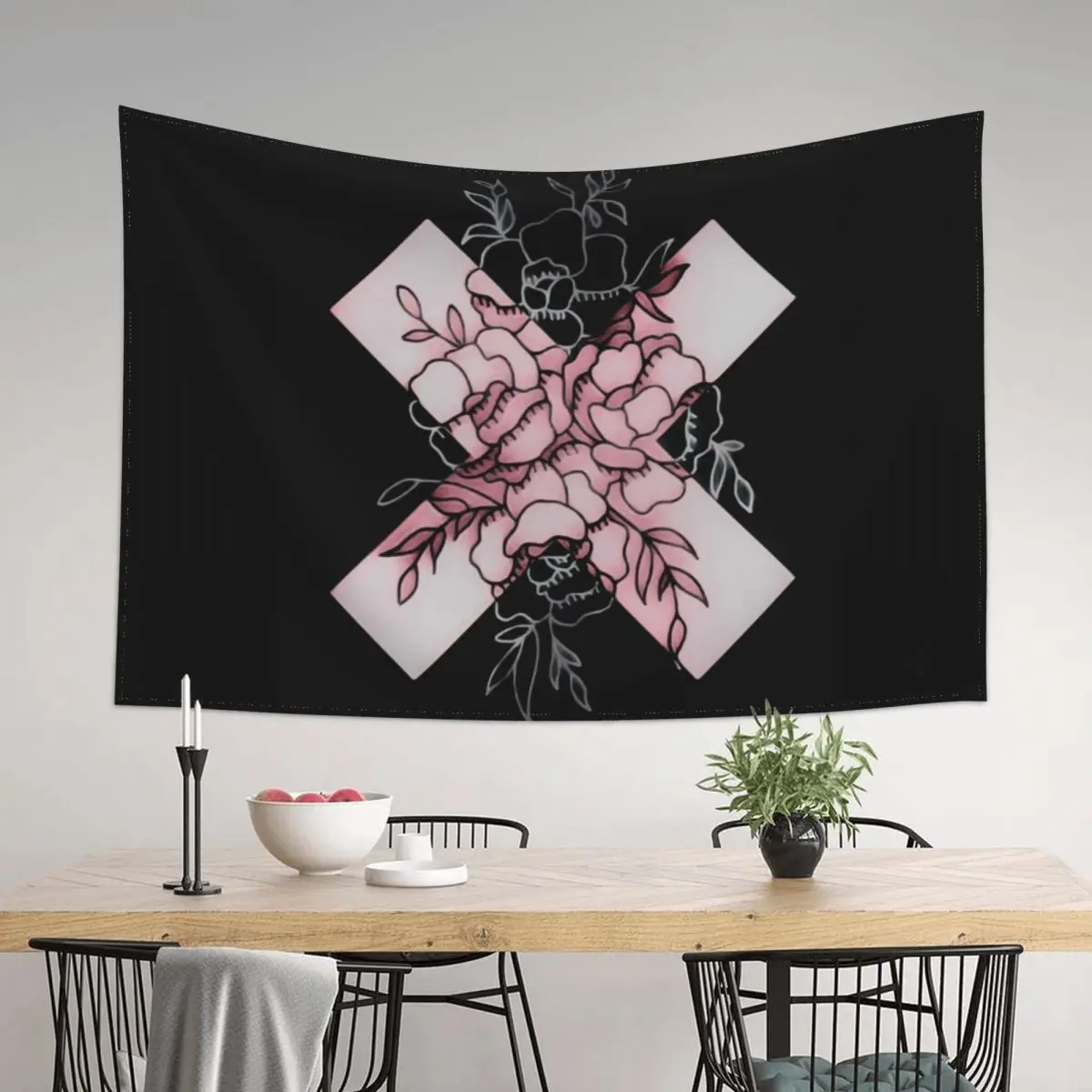 

Edgy Roses Tapestry Home Supplies Room Aesthetic Decor House Decorations Tapestry