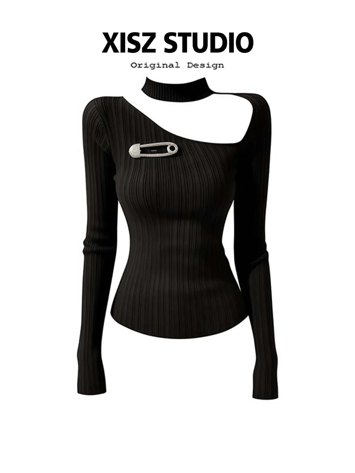 Women Black GothicT-shirt Harajuku Y2k Tee Top 90s Vintage Long Sleeve Turtleneck T-shirts Emo 2000s Clothes 2026 Autumn