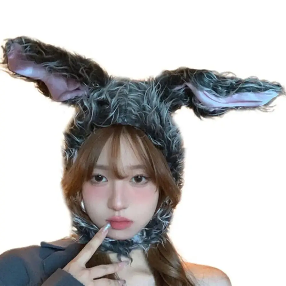 Kawaii Rabbit Bunny Ears Hat Women Girls Cute Earflap Cap Warm Head Warmer Winter Hat Girls Beanie