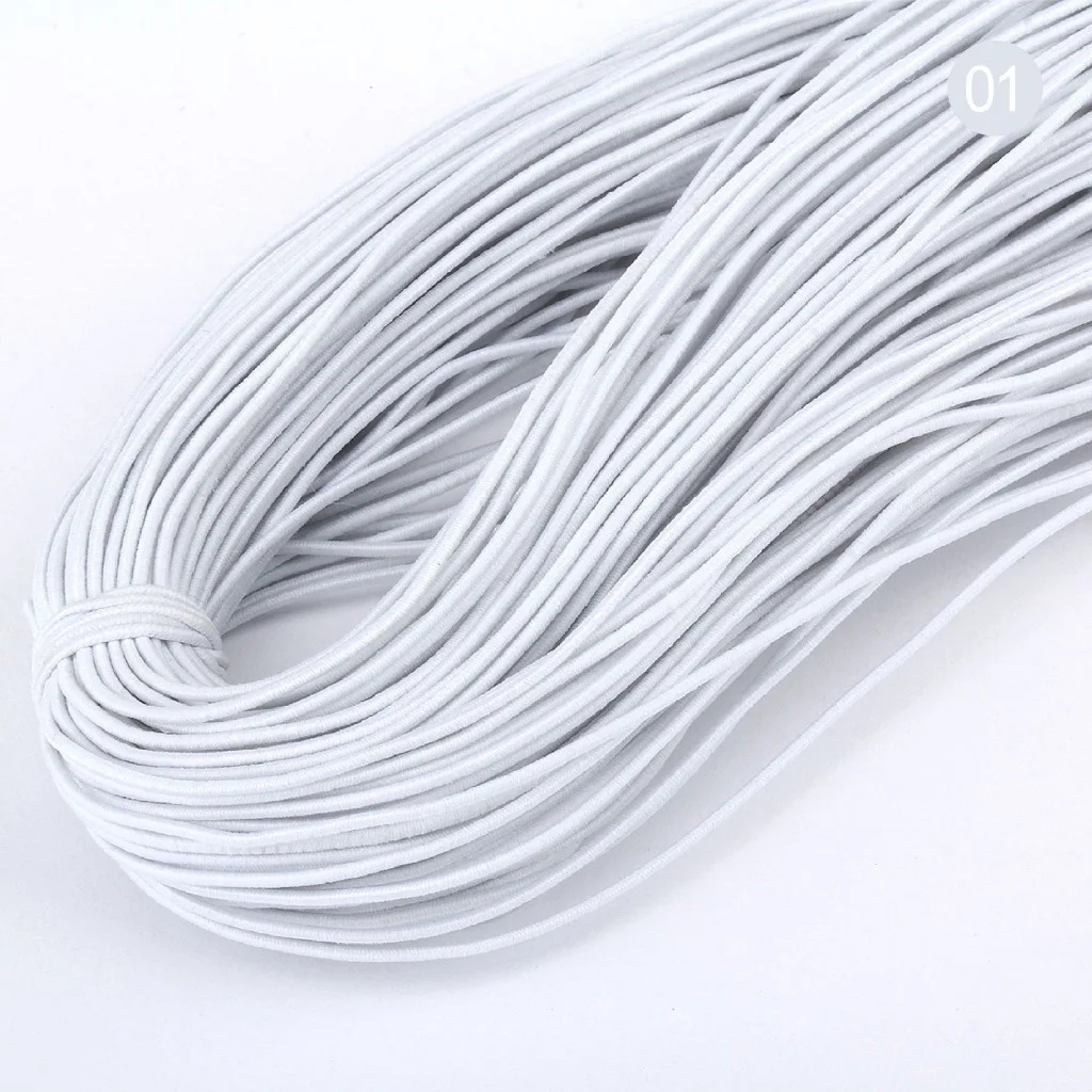 5 Meters Black White Multi Size1/1.5/2/2.5/3/4mm Round Elastic Band Elastic Rope Rubber Band Elastic Line DIY Sewing Accessories