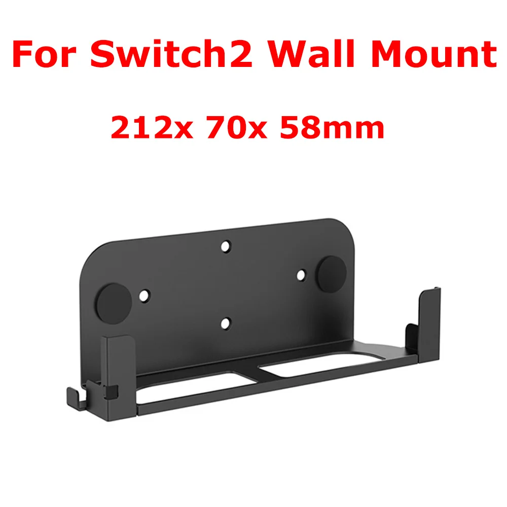 

Wall Mount Storage Rack Compatible with Switch 2 Drill-Free Metal Holder TV Side Mount Durable Iron Holde