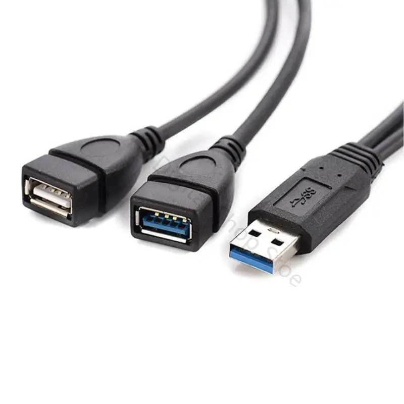 96BA USB Y Splitter Cable, 30 Male to USB and USB 2.0 Female Cable for Front Panel Use and Drive Support