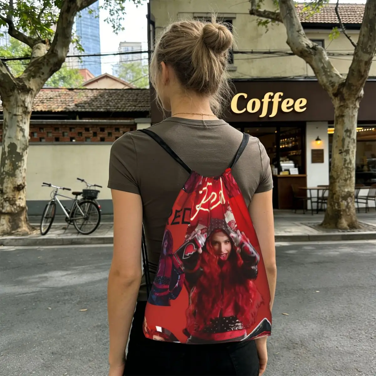 Descendants  The Rise Of Red Accessories Backpacks Portable Drawstring Bags Sundries Bag Book Bags for Travel Students