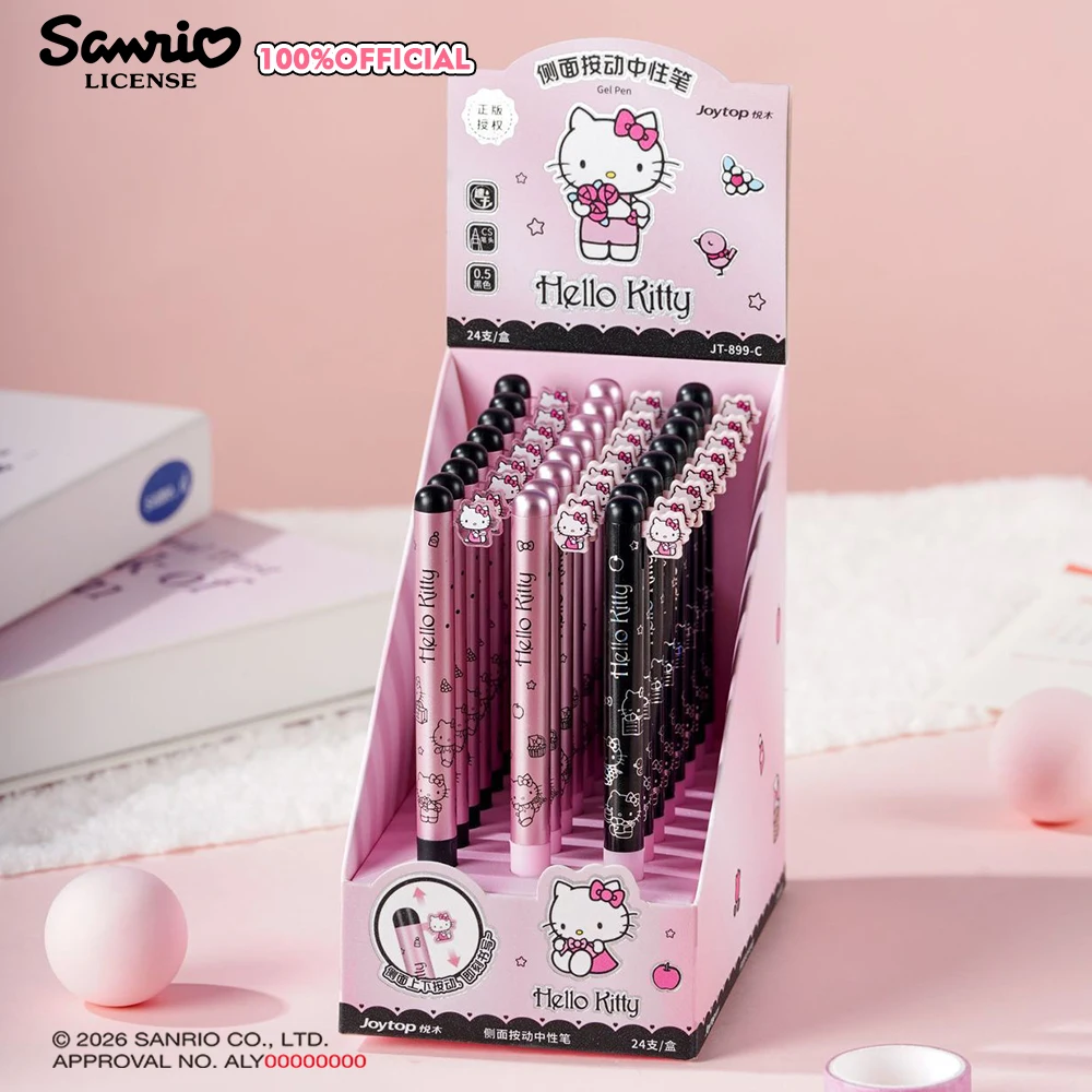 Genuine Hello Kitty 0.5MM Gel Pens 1/3Pcs Cartoon Sanrio Kt Cat Black Smooth Quick-dry Ballpoint Pen Stationery Supplies Gifts