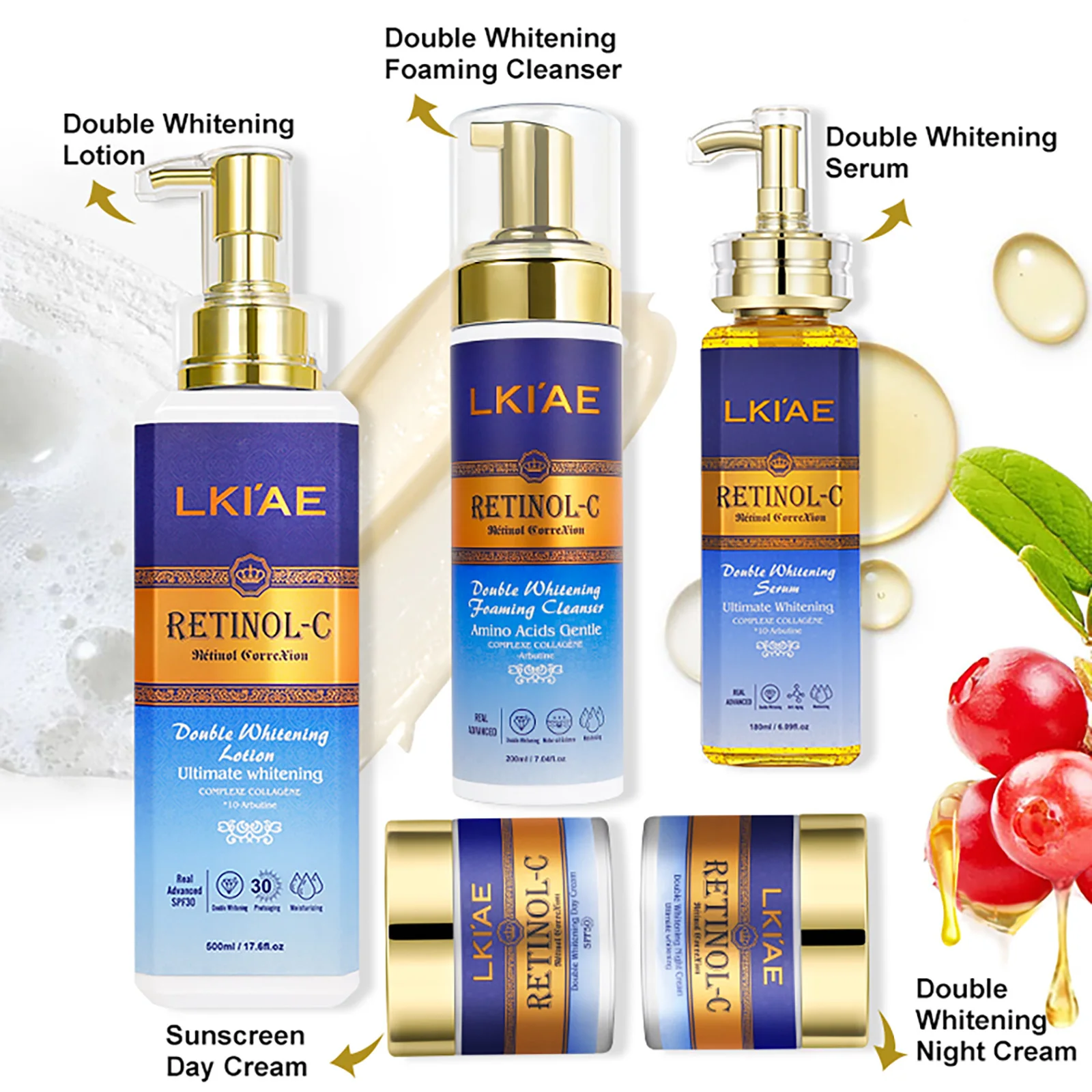 alike Supplier Custom Beautiful Skin Retinol Natural Lightening Body Korean Cosmetic Set For Skin Care