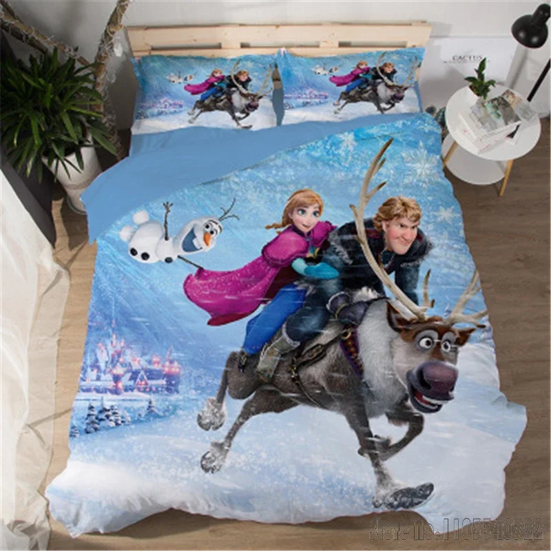 Frozen Elsa Princess Duvet Cover Set HD Comforter Cover for Kids Bedding Sets Bedclothes Bedroom Decor