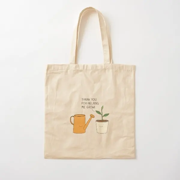 Bedankt Voor Het Helpen Groeien Katoenen Canvas Tas Unisex Vrouwen Mode Handtas Schoudertas Shopper Casual Bedrukte Stof Draagtas