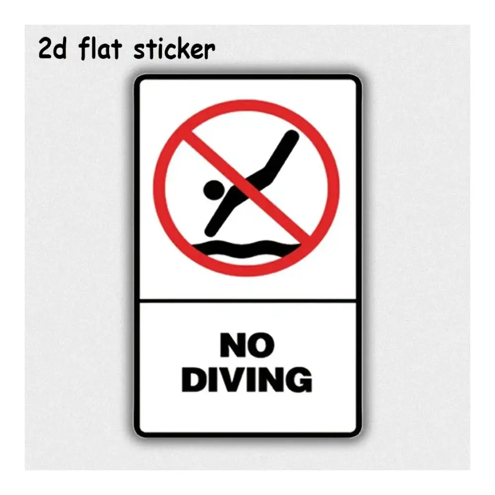 No Diving Allowed In This Area Decal For Laptops, Cars, Motorcycles, Water Bottles & Smooth Surfaces