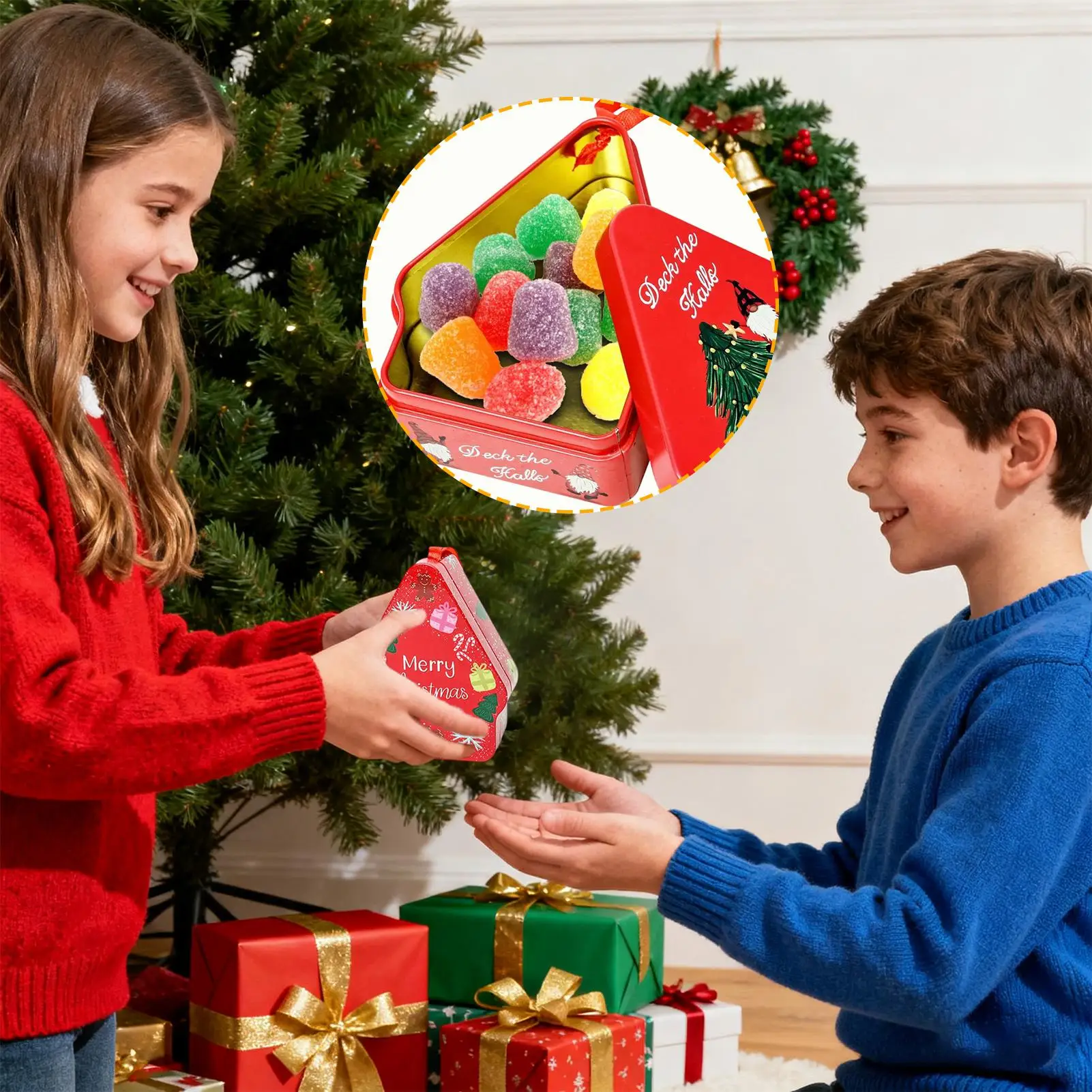 

Christmas Candy Tins 6 Pieces Cute with Lid Christmas Snack Tin Tinplate Box for Students Children Girls Children Girls Family