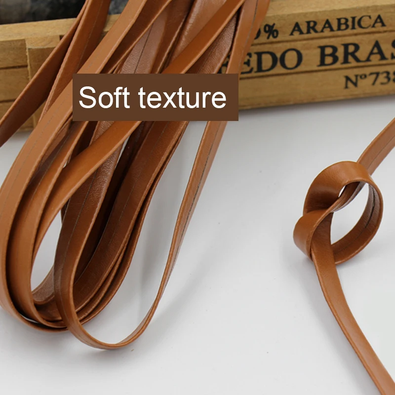 3Meters Faux Leather PU Bias Binding Tape 10mm Sewing Piping DIY Craft Patchwork Upholstery Textile PU Ribbon Trimming