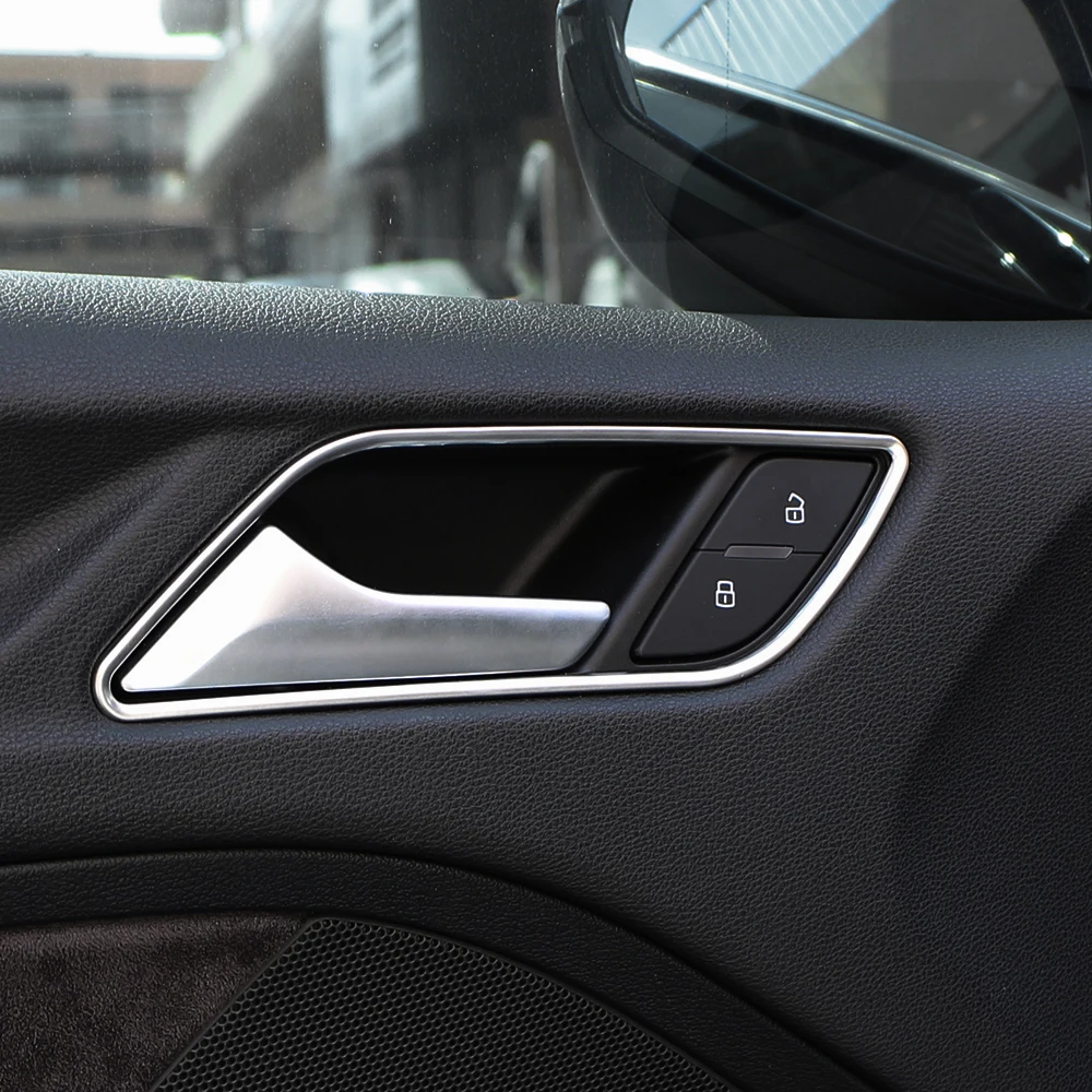 4Pcs Stainless Steel Car Inner Door Handle Cover Frame Sticker for Audi A3 8V 2013 2014 2015 2016 2017 2018 2019 Accessories
