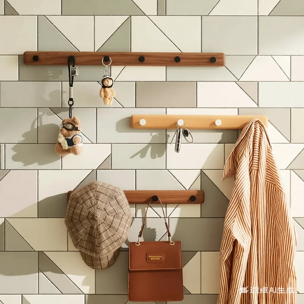 

Black Walnut Wall-Mounted Hat & Coat Rack - Entryway Hall Organizer - Multi-Purpose Hanger