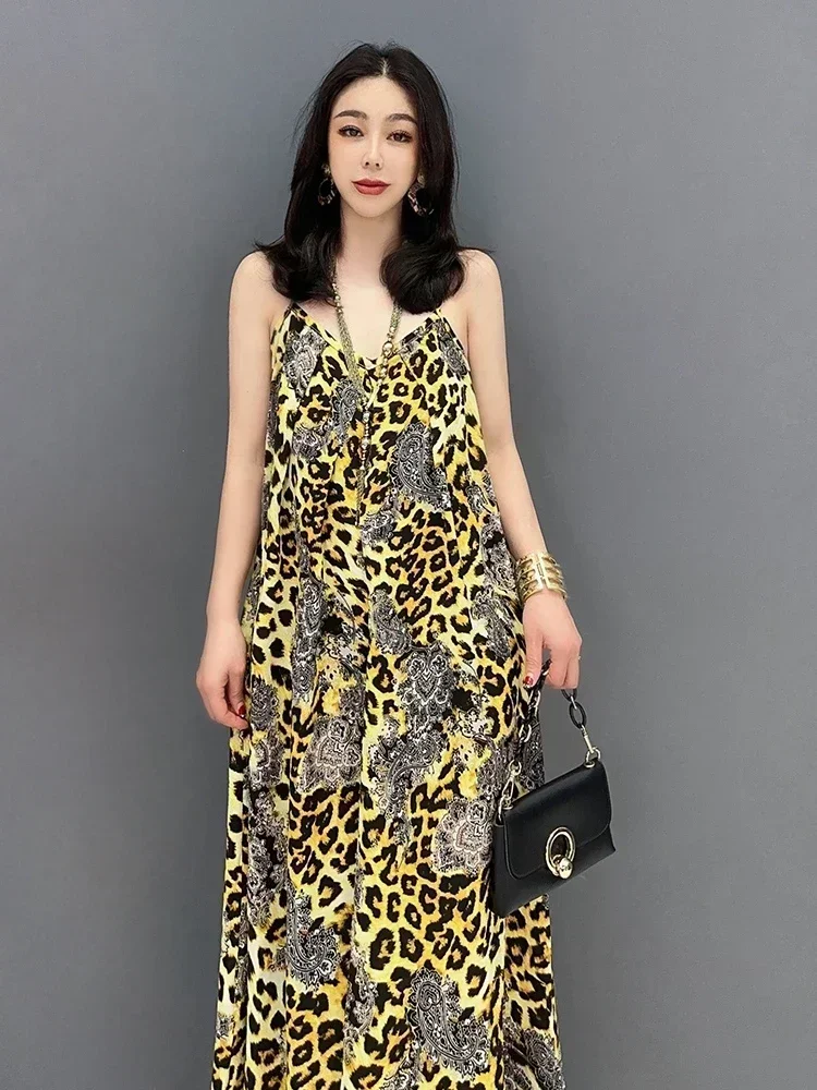 XITAO Strapless Jumpsuits Fashion Leopard Goddess Fan Casual Style Sleeveless Summer Minority Loose Elegant Jumpsuits WLD16530