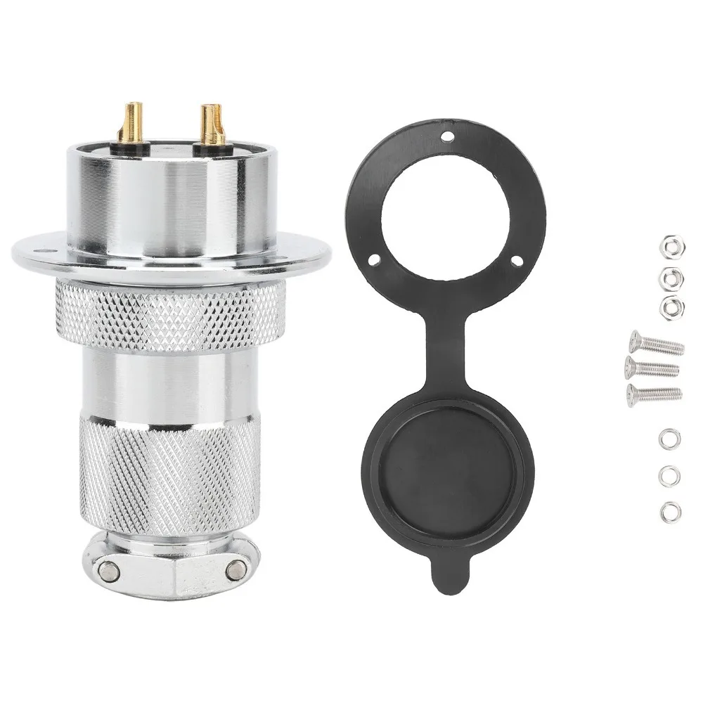 30mm Aviation Plug 2 Pin/3 Pin/4 Pin/5 Pin Waterproof Electrical Power Adapter 25A/300V Silver Aviation Connector
