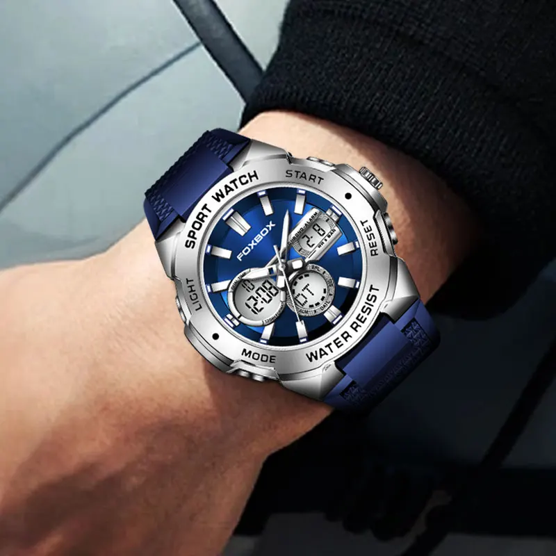 LIGE الرقمية الرجال العسكرية ساعة مضيئة الرياضة رجل ساعة 50 متر مقاوم للماء ساعة اليد LED الكوارتز الذكور ساعة Relogio Masculino 2025