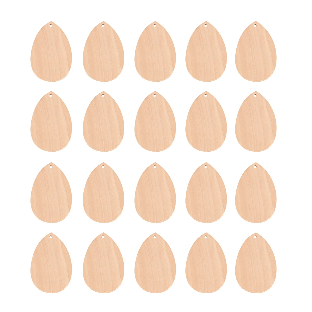 

20pcs Wooden Holed Water Drop Shape Pendant Craft Supplies DIY Materials Unfinished Smooth Party Decorations Sewing Accessories