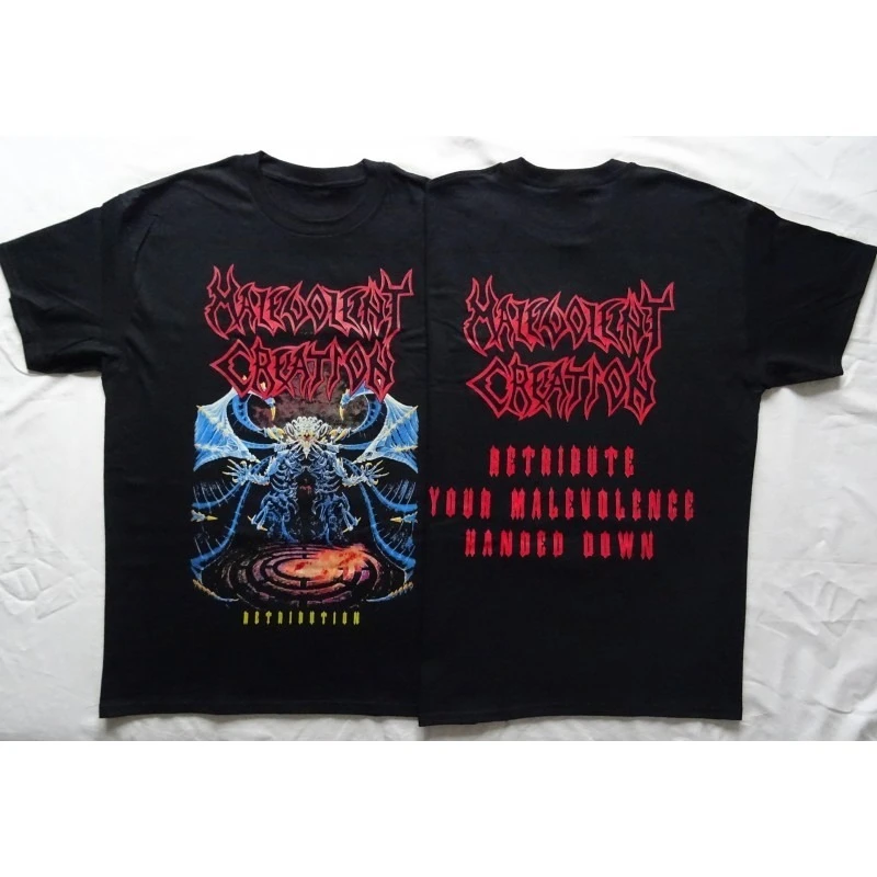 

Malevolent Creation Retribution Men's T-Shirt Short Sleeve Cotton Tee Retro Metal Band Tops Y2k Brand T-shirt Men Women Clothing